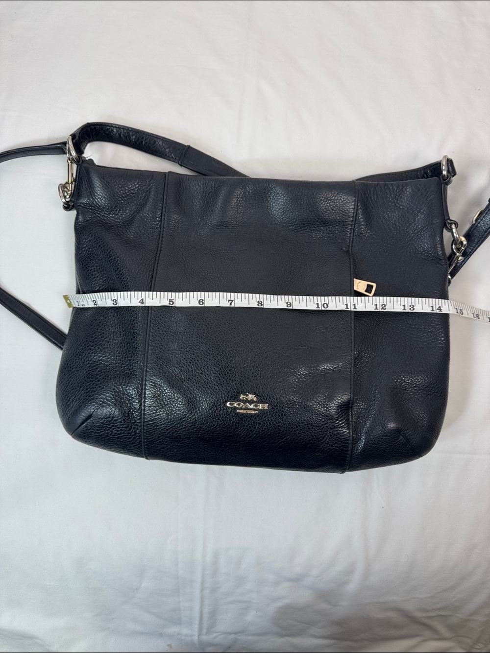 Coach Isabelle East West Hobo Crossbody Black Pebbled Leather Bag - Picture 7 of 15